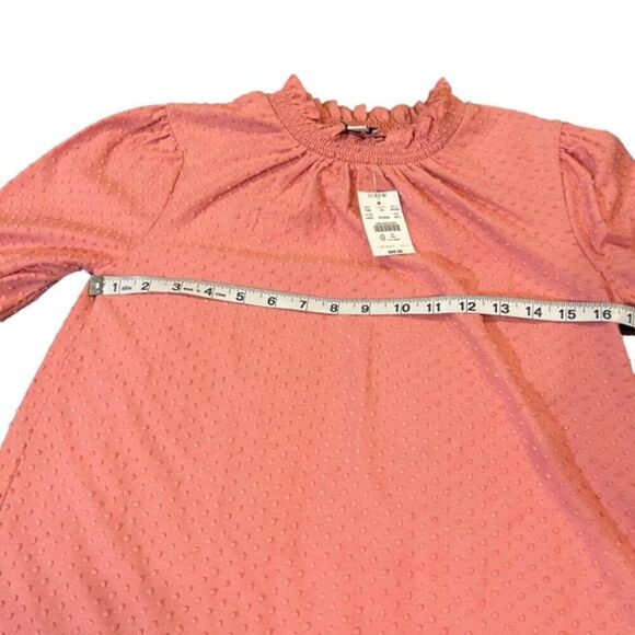 NWT J. Crew Pink Textured Ruffle Puff Sleeve and Neckline Women's Size XXS - Picture 5 of 7